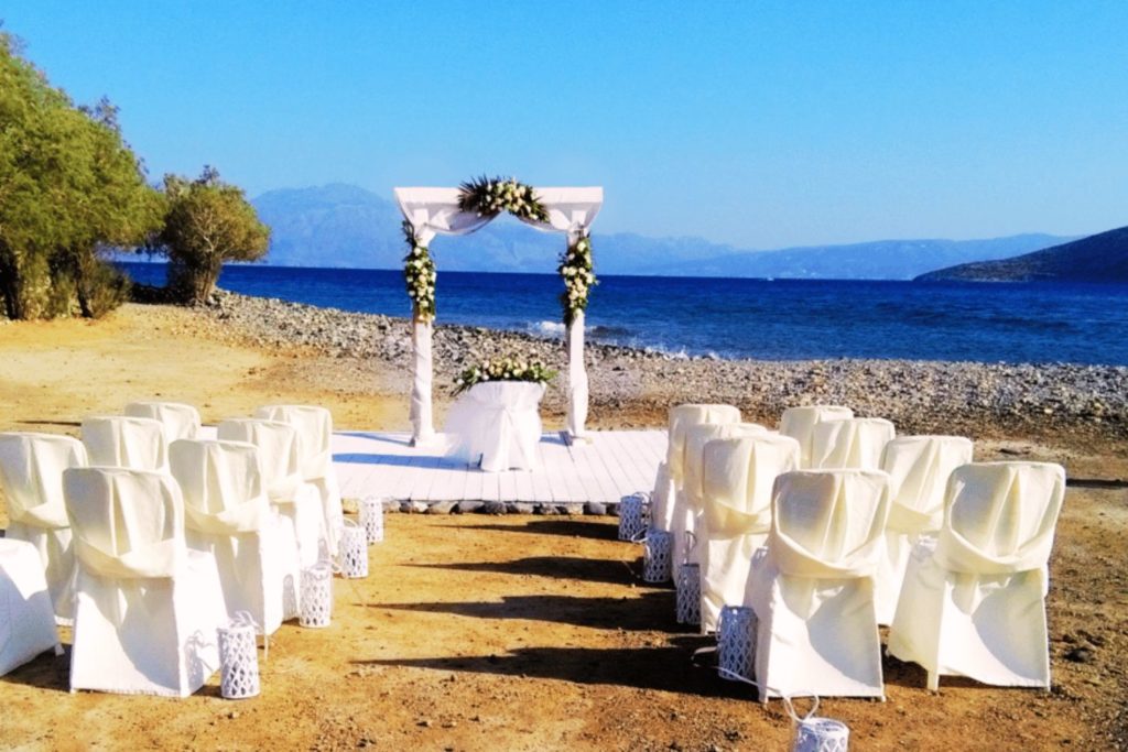 Waterside wedding Ceremony Elounda Crete