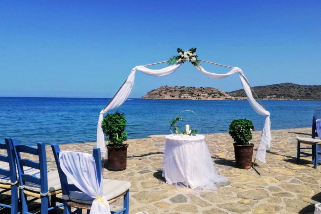 Waterside wedding ceremony Plaka, Crete